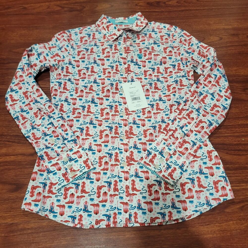 NWTs Ariat Women's Blazin Boots Kirby Stretch Women's Shirt, Size Small